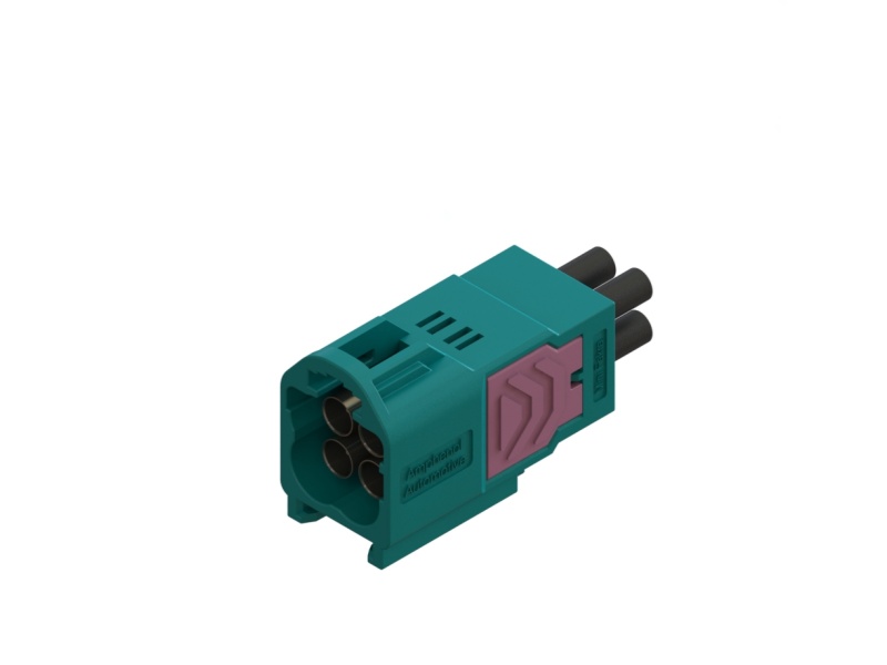 MiniFakra Type A 4孔180°Inline公端连接器